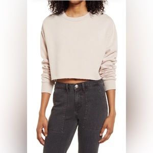 NWT Socialite Pink Cropped Crewneck, S
